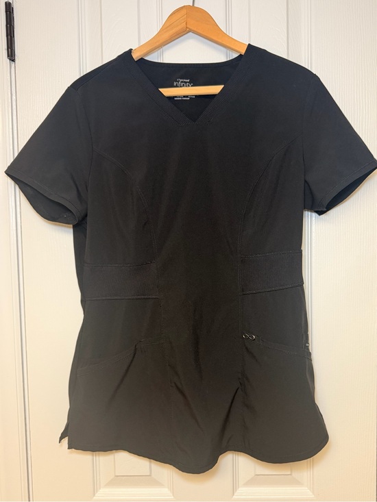 Cherokee Infinity Tops - Cherokee Infinity Women’s Small Black Scrub Top Stretch V-neck Medical Uniform